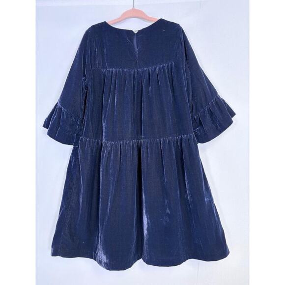 Gymboree Girls Blue Velvet Dress Lined Holiday Party Wedding Size 7 - Picture 4 of 11